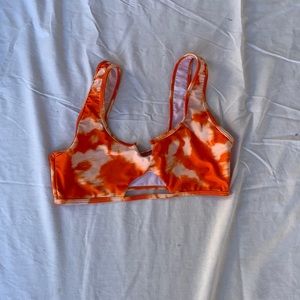 Medium orange tie dye bikini top and bottom